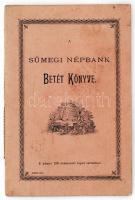 1916 A Sümegi Népbank betétkönyve bejegyzésekkel, hátoldalán viaszpecséttel