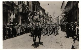 1940 Szatmárnémeti, bevonulás / entry of the Hungarian troops visszatért So. Stpl