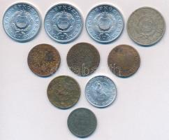 10db-os vegyes magyar és külföldi fémpénz tétel, főleg magyar T:vegyes