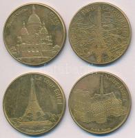 Franciaország DN "Éremgyűjtemény - Párizs - Franciaország" 4xklf Cu turista zsetonok (31mm...