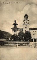 Salzburg, Glockenspiel und Residenzbrunnen / Fountain (EK)