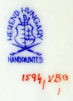 Herendi Viktória mintás teás csésze alj, kézzel festett, jelzett, hibátlan, d:17 cm