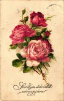 Rose, nameday, litho