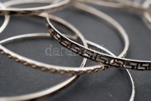 9 db különböző ezüst (Ag) karperec, jelzettek, 56,6 g