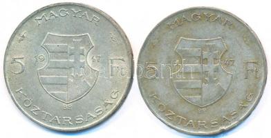 1947. 5Ft Ag "Kossuth" (2x) T:2-,3
Adamo F8.1