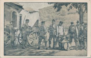 Tábori étkeztetés; a m. kir. 16. honvéd gyalogezred özvegy- és árvaalapja javára / WWI Hungarian Army Catering Corps s: Tichy Kálmán