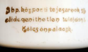 Antik (1904) tejes palack, "A budapesti Központi Tejcsarnok szövetkezet tejterméke" felira...