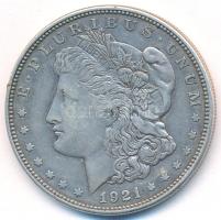 Amerikai Egyesült Államok 1921D 1$ Ag "Morgan" T:2,2- USA 1921D 1 Dollar Ag "Morgan Dollar" C:XF,VF