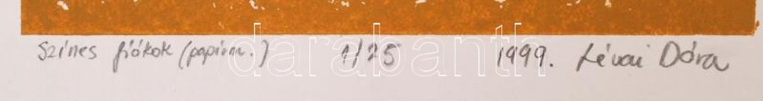 Lévai Dóra: Színes fiókok. Szitanyomat 1/25, papír, jelzett, paszpartuban, 30×13 cm