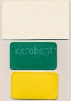 Kalocsa/Börtönpénzek műanyag bónok 1996-tól 10Ft sárga + 20Ft zöld + DN "Kalocsai Konfekcióipar...