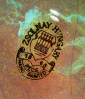 Zsolnay eozin mázas váza, jelzett, hibátlan, 8x11cm