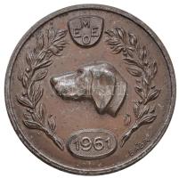 Bába Károly (1890-) "Magyar Ebtenyésztők Országos Egyesülete 1961" fém érem (49mm) T:2-