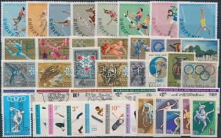 1963-1972 Olympics 41 stamps with sets, 1963-1972 Olimpia motívum 41 db bélyeg, közte teljes sorok és vágott értékek