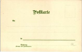 Monatsgrüsse, Serie II - Művészi, litho képeslap sorozat a 12 évszakról / months of the year; series...