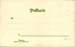 Monatsgrüsse, Serie II - Művészi, litho képeslap sorozat a 12 évszakról / months of the year; series...