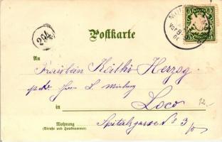 Monatsgrüsse, Serie II - Művészi, litho képeslap sorozat a 12 évszakról / months of the year; series...