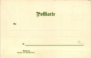 Monatsgrüsse, Serie II - Művészi, litho képeslap sorozat a 12 évszakról / months of the year; series...