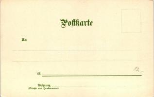 Monatsgrüsse, Serie II - Művészi, litho képeslap sorozat a 12 évszakról / months of the year; series...