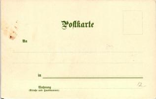 Monatsgrüsse, Serie II - Művészi, litho képeslap sorozat a 12 évszakról / months of the year; series...