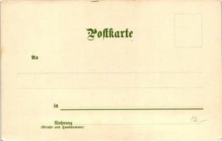 Monatsgrüsse, Serie II - Művészi, litho képeslap sorozat a 12 évszakról / months of the year; series...