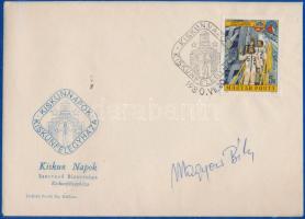 1980 Magyar-Szovjet űrrepülés FDC emlékbélyegzéssel, Magyar Béla aláírásával