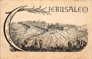 Jerusalem, folklore, camel, Art Nouveau (fl)