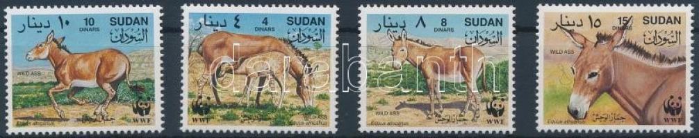 WWF Núbiai vadszamár sor + 4 FDC WWF Nubian wild donkey set + 4 FDC