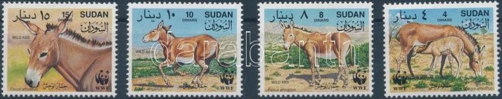 WWF Núbiai vadszamár sor + 4 FDC WWF Nubian wild donkey set + 4 FDC