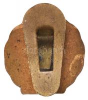 ~1960-1970. "MOM (Magyar Optikai Művek" zománcozott, aranyozott Br jelvény (17mm) T:2