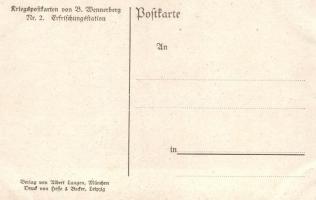 Kriegspostkarten von B. Wennerberg Nr. 2. Erfrischungsstation / German WWI propaganda s: Wennerberg