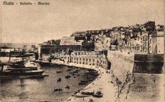 Valletta, Marina / harbour, ships, taken from a bostcard booklet