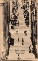 Valletta, Strada S. Lucia / Street of stairs, taken from a bostcard booklet