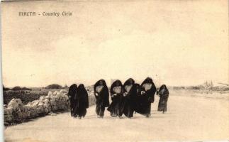 Malta, Country Ciris / Maltese folklore, women (cut)