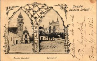 Bajmóc, Vár, templom / castle, church; floral