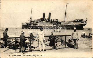 Port Said, Harbour, Steamer going out