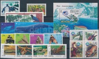 Animals 18 diff. stamps with relations + 1 block, Állat motívum 18 klf bélyeg, benne összefüggések + 1 blokk