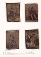 1888 4 db ferrotípia papírra ragasztva, 6x9 cm