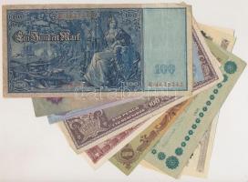 9db magyar és külföldi bankjegy, közte Szocialista Szövetségi Szovjet Köztársaság 1918. 250R T:vegye...