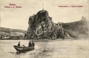 Dévény, Árpád-szobor, csónakázók / statue