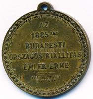 1885. "Rudolf Trónörökös a kiállítás védnöke / Az 1885-iki Budapesti Országos Kiállítás Emlék Érme" Br emlékérem füllel "Knopp és Steiner Budapesten" gyártói jelzéssel (30mm) T:2,2-