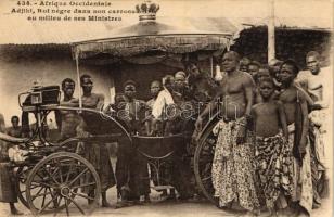 King Adjiki in his carriage with his ministers