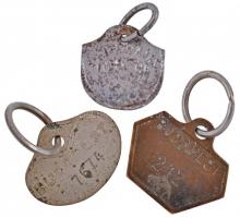 1937. "Ebvédjegy / Budapest" fém bárca + 1939. "Ebvédjegy / Budapest" Br bárca +...