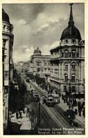 Belgrade, Rue du Roi Milan / street, trams