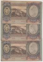 1943. 1000P (3x) sorszámkövetők T:II (hajtatlanok) folt, kis szakadás