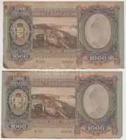 1943. 1000P (2x) sorszámkövetők T:II (hajtatlanok) folt