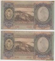 1943. 1000P (2x) sorszámkövetők T:II (hajtatlanok) folt