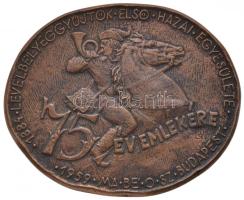 1959. "Levélbélyeggyűjtők Első Hazai Egyesülete 75 év emlékére - 1884-1959. MABÉOSZ Budapest" Br plakett. Szign.:LS (105x86) T:2-