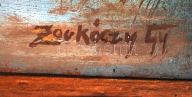 Zorkóczy jelzéssel: Nyárelő a nádasban, olaj, karton, fa keretben, 24,5×33,5 cm