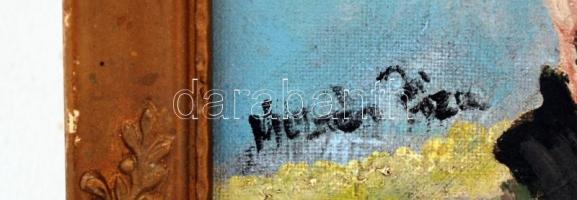 Molnár jelzéssel: Mezei csendélet, olaj, vászon, fa keretben, 39×28,5 cm