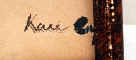 Olvashatatlan jelzéssel: Mózes, akvarell, papír, üvegezett fa keretben, 28,5×19,5 cm